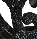 Black Swirl Strass Python Heels
