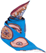 Blue Multicolor Printed Twilly
