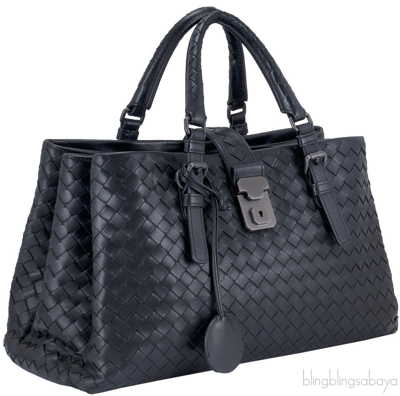 Small Roma Intrecciato Leather Tote