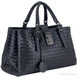 Small Roma Intrecciato Leather Tote