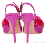 Fuchsia Powder Puff Heels