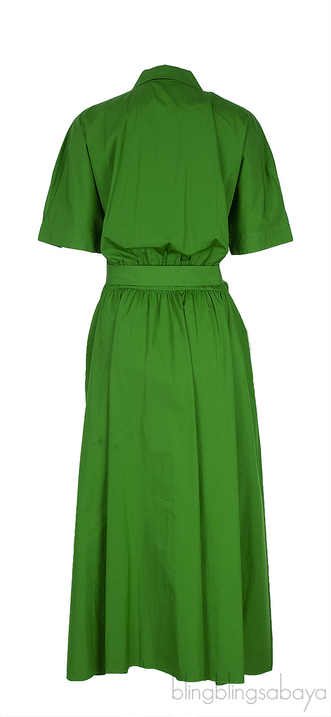 Miranda Green Belted Cotton Dress