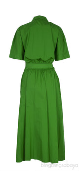 Miranda Green Belted Cotton Dress