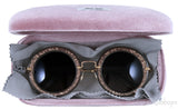 Tobacco Noir Glitter Round Sunglasses