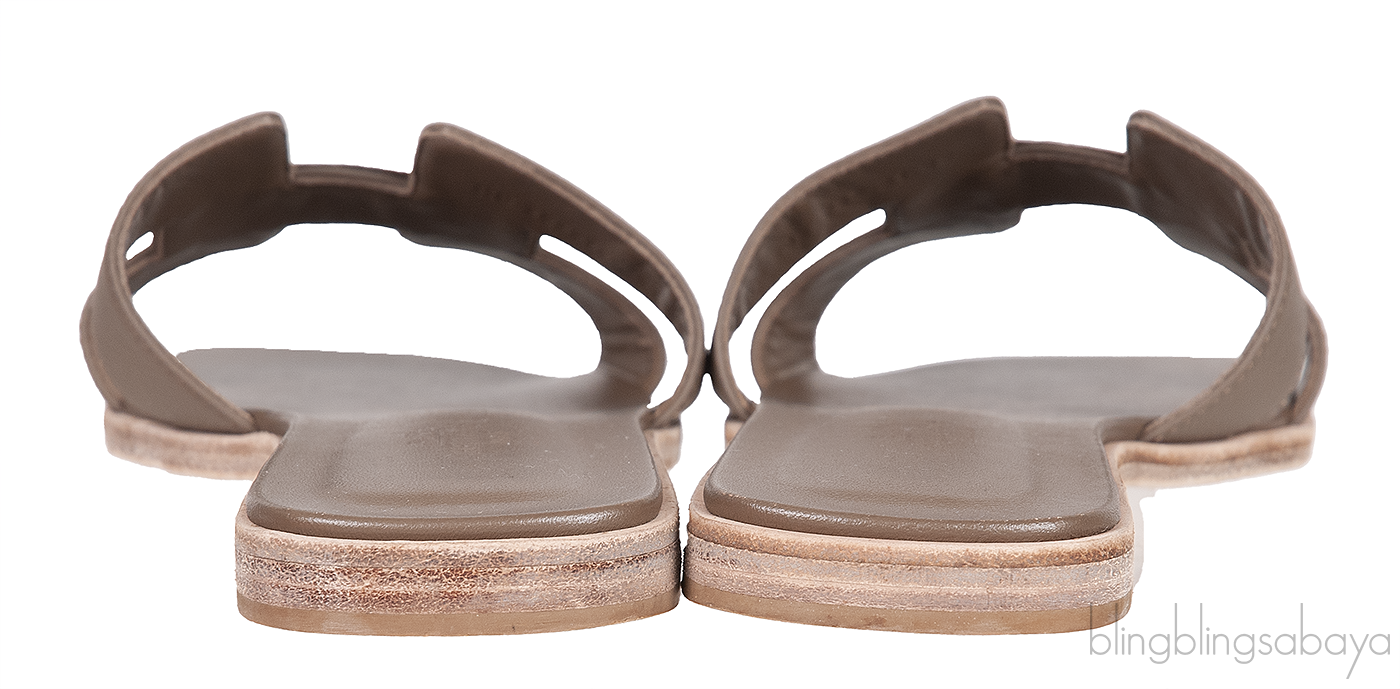 Oran Grey Epsom Slide Sandals