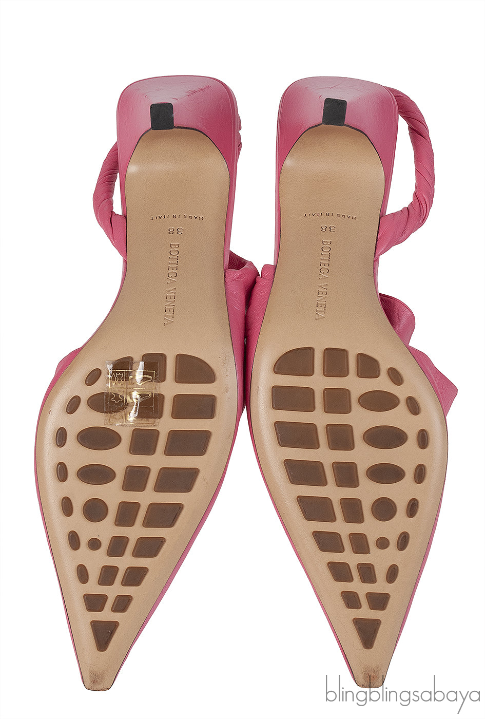 Bottega Veneta Pink Point Leather Slingback Pumps