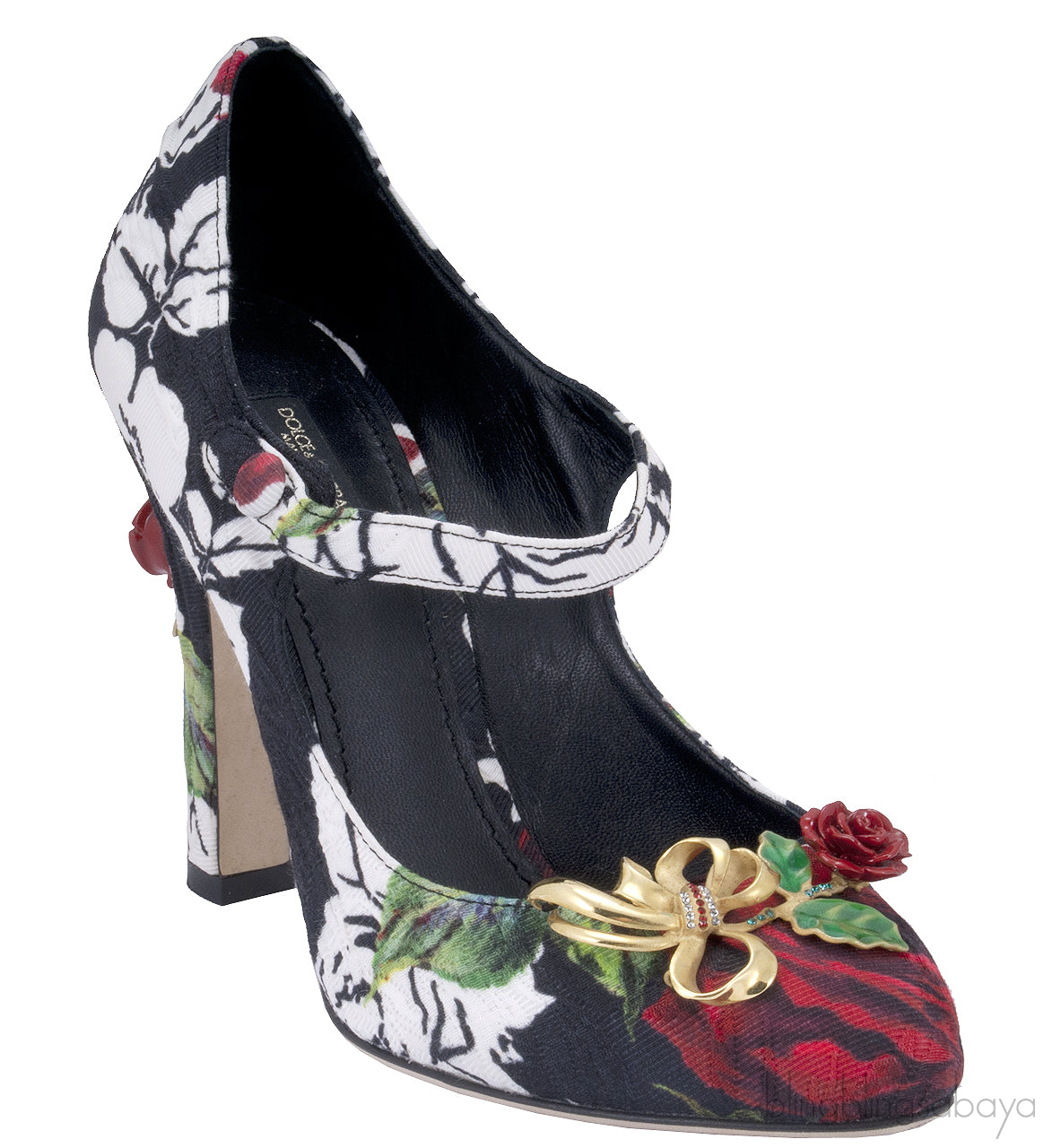 Embellished Floral Brocade Pump
