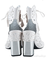 White Floral Laser Cut Heels