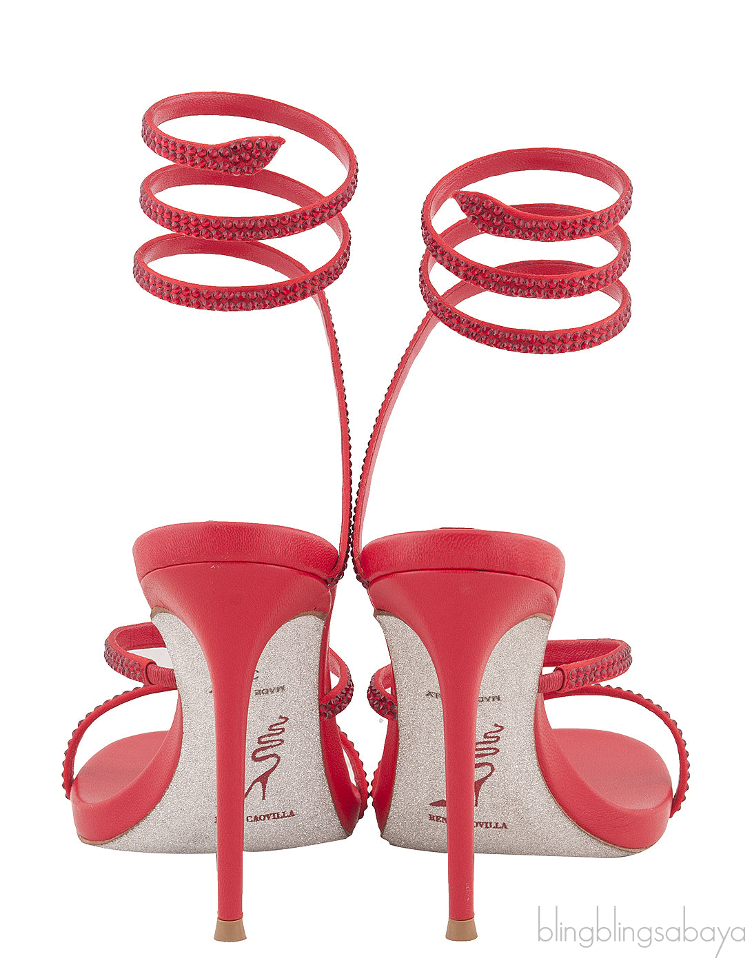 Red Swarovski Twirl Sandals