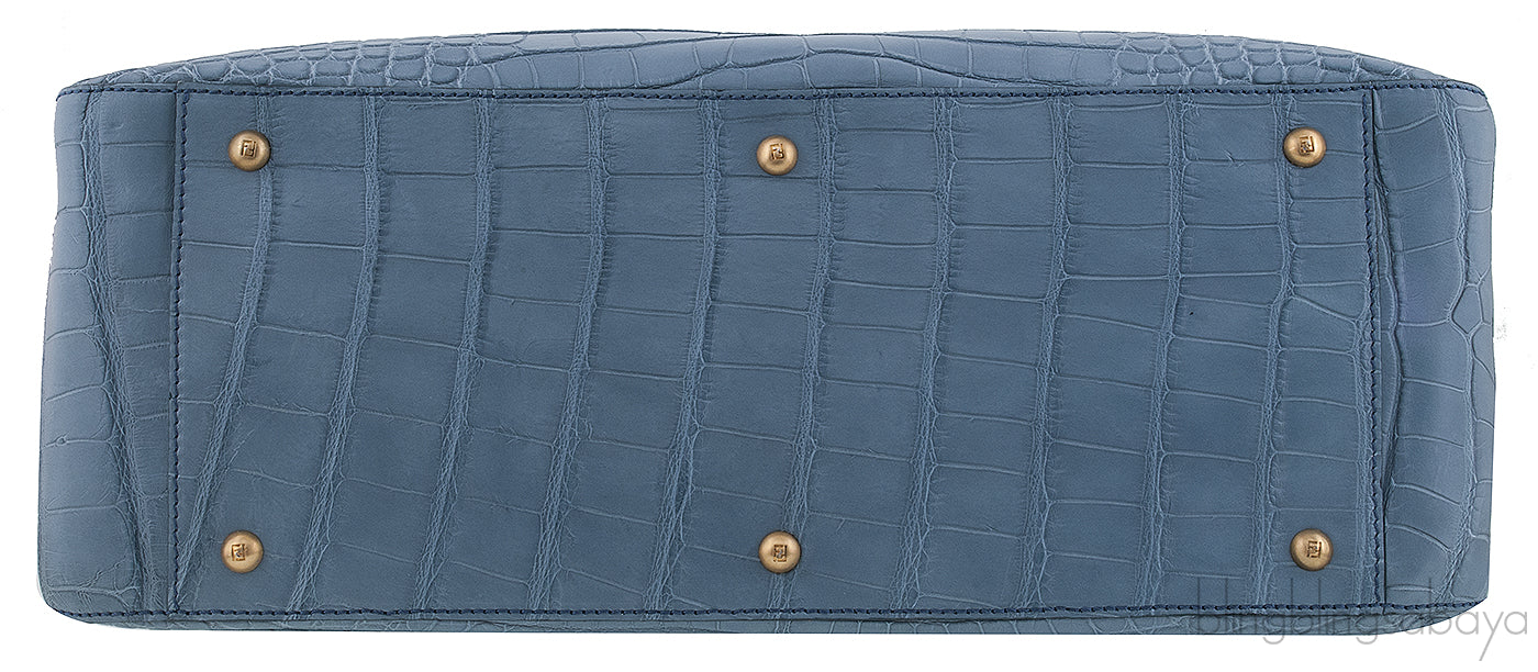 Twin Alligator Blue Jean Tote Bag