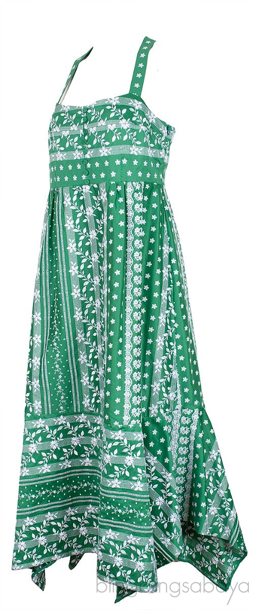 Oleanna Asymmetric Emb. Cotton Silk Midi Dress