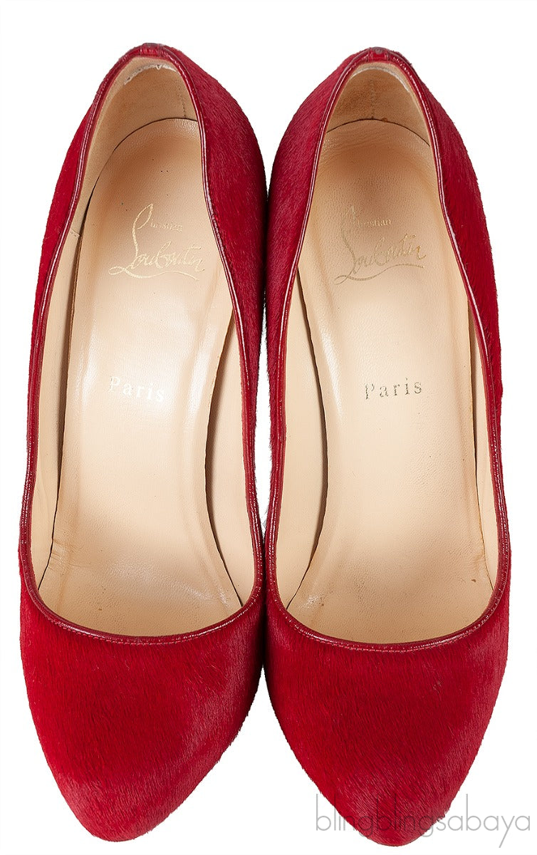Red Pony Hair Heels