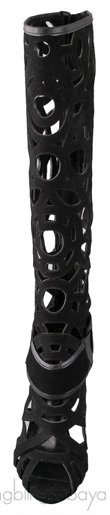 Gabo Laser-cut Suede Knee Boots