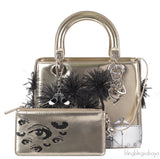 Christian Dior Lady Dior Art "Manal Aldowayan" Metallic Palm Art Bag