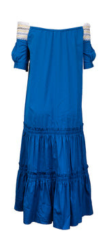 Peter Pilotto Tiered Off-shoulder Blue Midi Dress