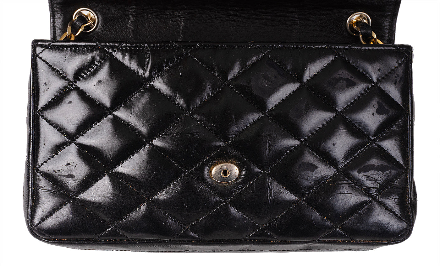 Chanel Vintage Black Quilted Coco Shoulder Bag