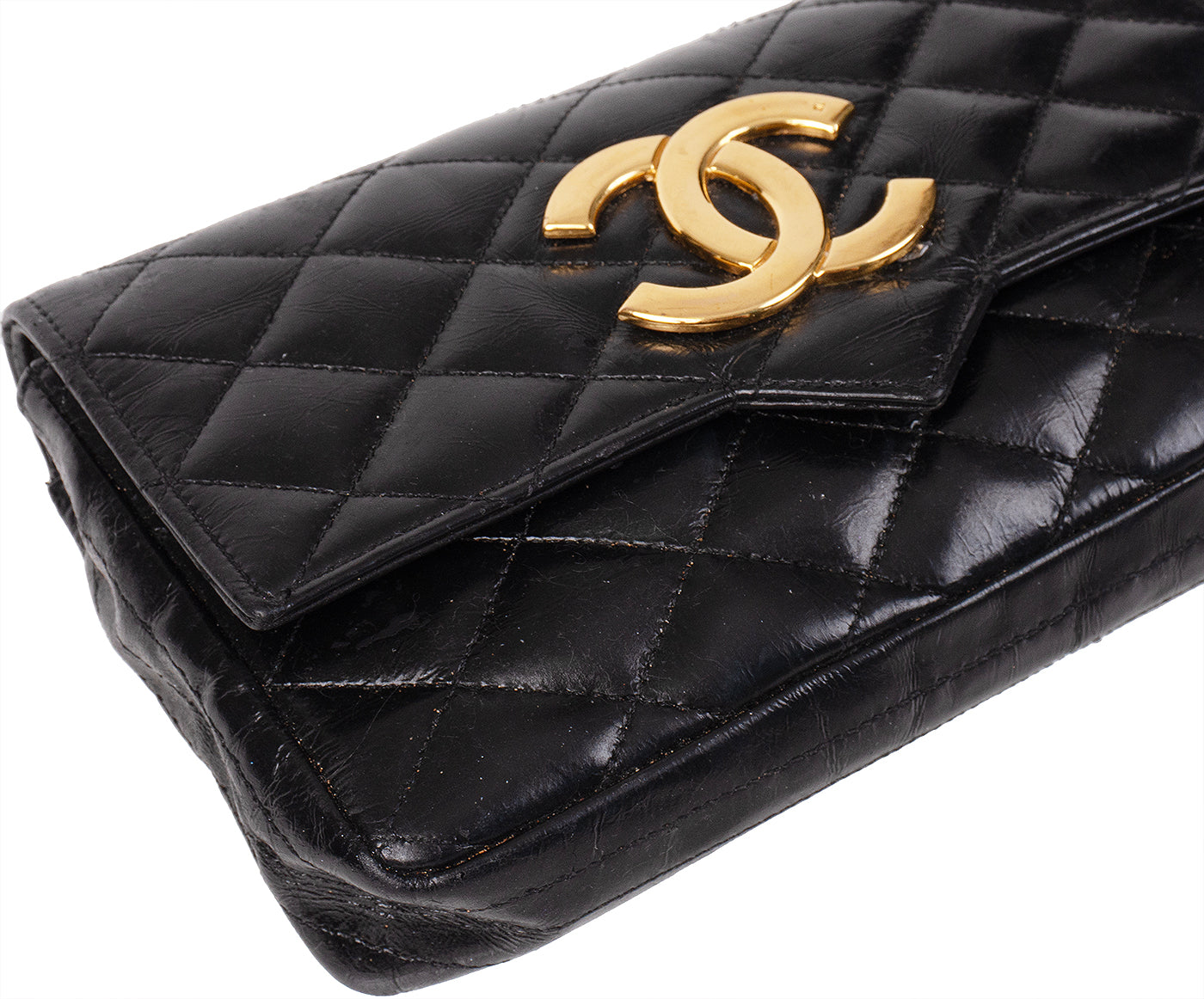 Chanel Vintage Black Quilted Coco Shoulder Bag