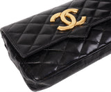 Chanel Vintage Black Quilted Coco Shoulder Bag