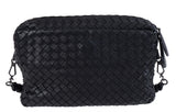 Bottega Veneta Black Intrecciato Seemless Pocket Messenger Bag