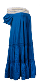 Peter Pilotto Tiered Off-shoulder Blue Midi Dress