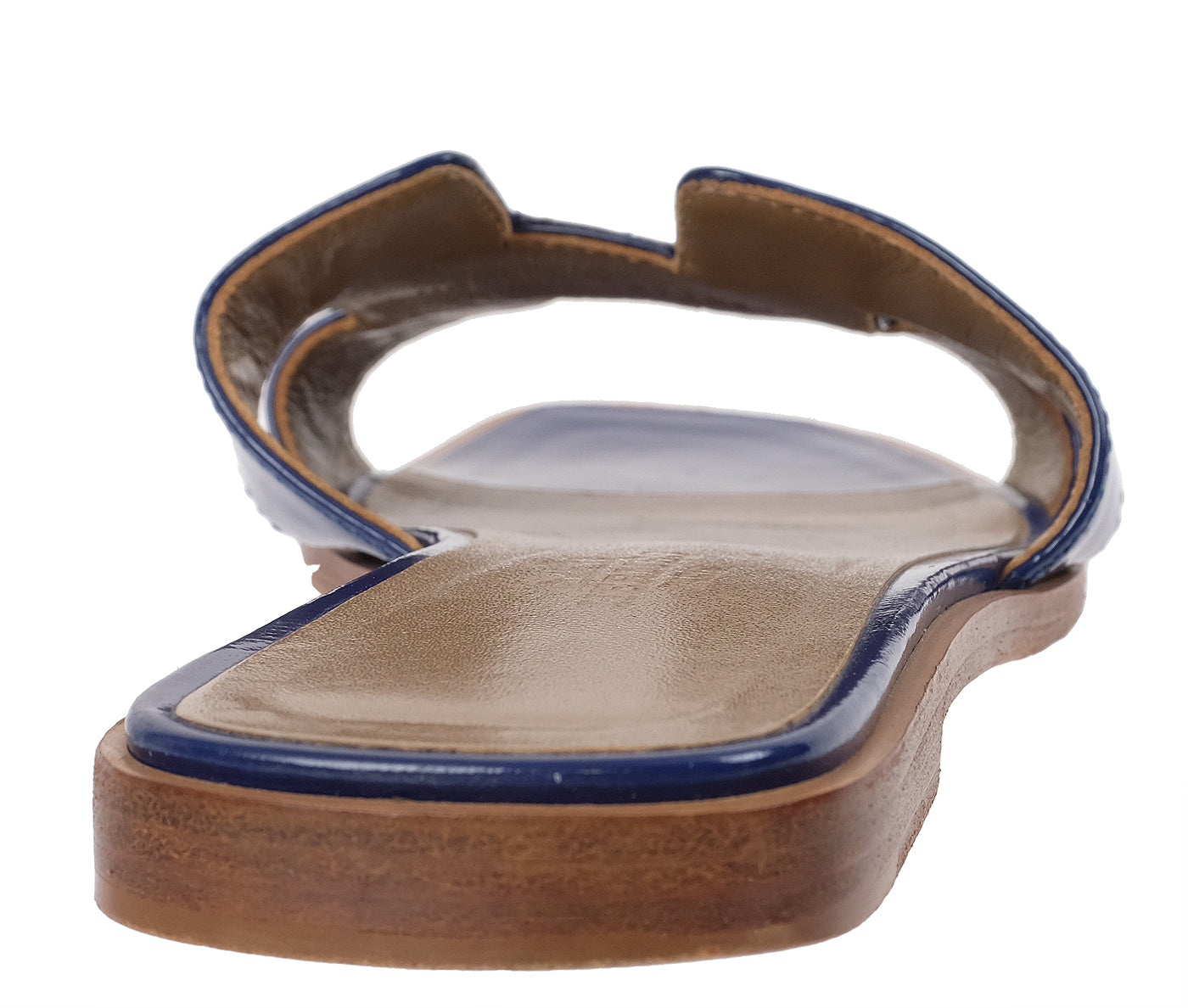 Hermes Royal Blue Patent Leather Oran Sandals 36