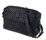 Bottega Veneta Black Intrecciato Seemless Pocket Messenger Bag