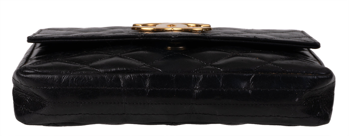 Chanel Vintage Black Quilted Coco Shoulder Bag