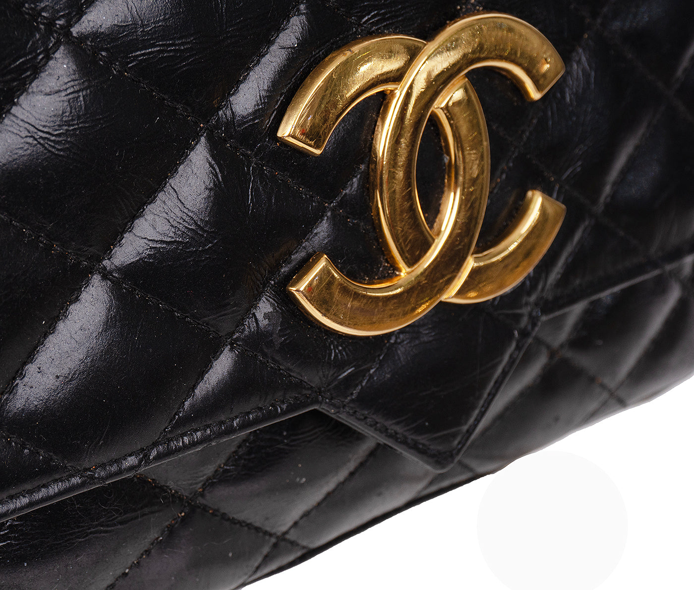 Chanel Vintage Black Quilted Coco Shoulder Bag