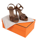 Hermes Premiere Brown Leather Sandals 37