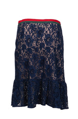 Gucci Blue Lace Mini Skirt