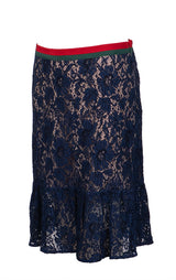 Gucci Blue Lace Mini Skirt