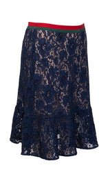 Gucci Blue Lace Mini Skirt