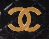 Chanel Vintage Black Quilted Coco Shoulder Bag