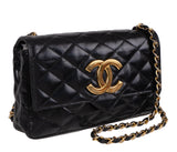 Chanel Vintage Black Quilted Coco Shoulder Bag