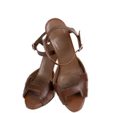 Hermes Premiere Brown Leather Sandals 37