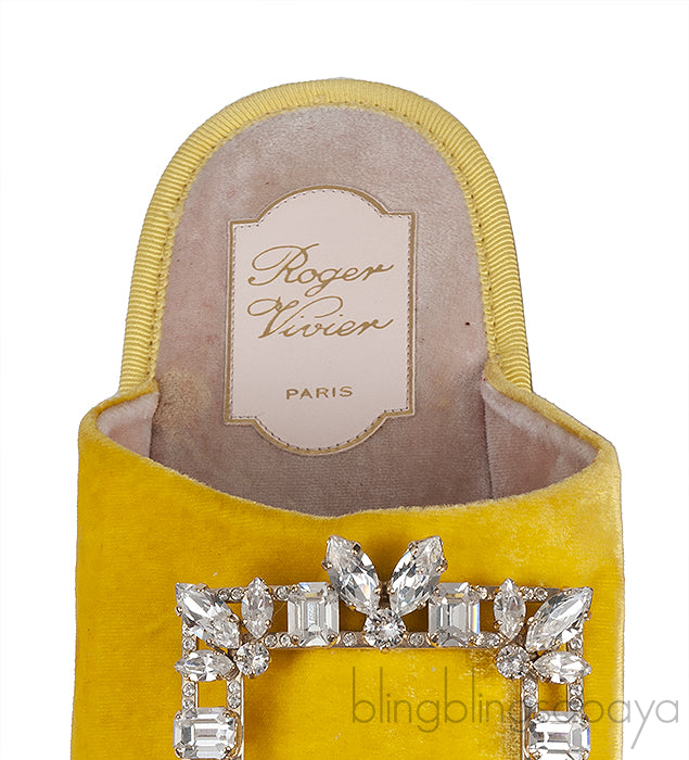 Hotel Vivier Strass Velvet Slippers
