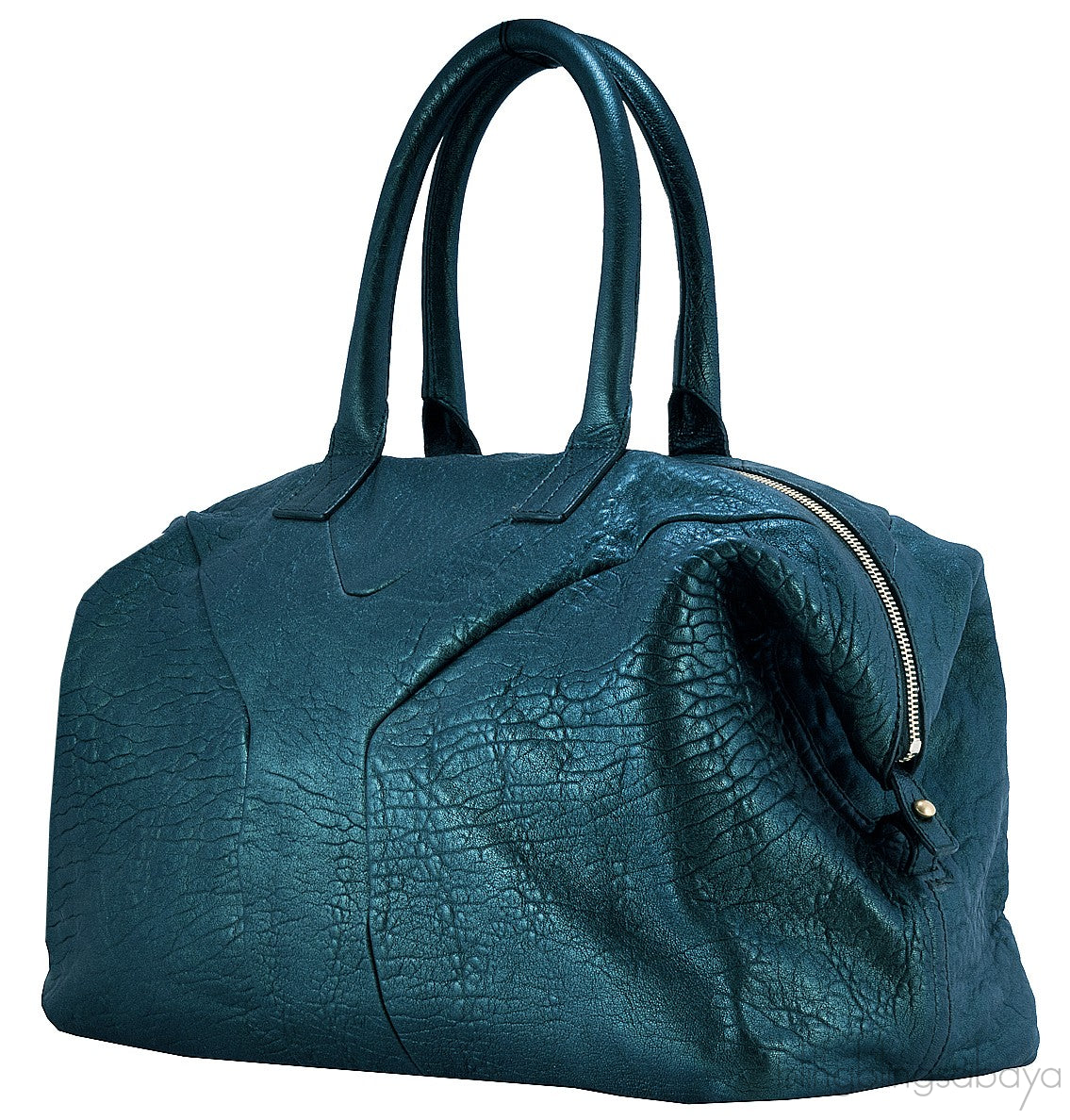 Metallic Dark Green Boston Bag