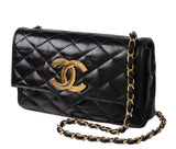 Chanel Vintage Black Quilted Coco Shoulder Bag