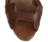 Hermes Premiere Brown Leather Sandals 37