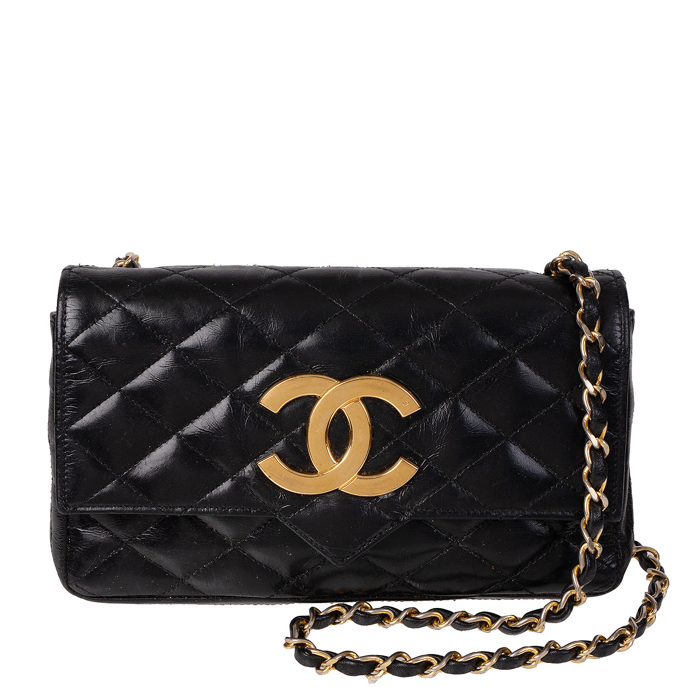 Chanel Vintage Black Quilted Coco Shoulder Bag