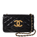 Chanel Vintage Black Quilted Coco Shoulder Bag