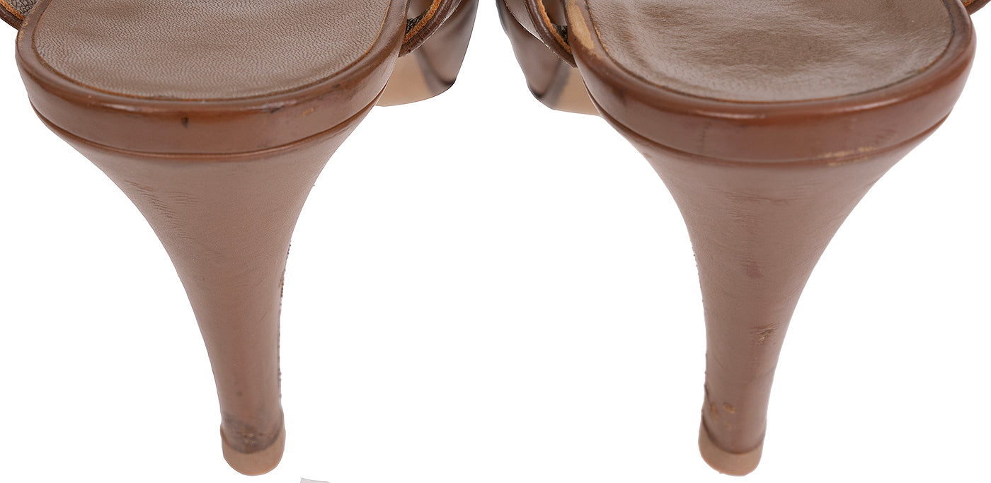 Hermes Premiere Brown Leather Sandals 37