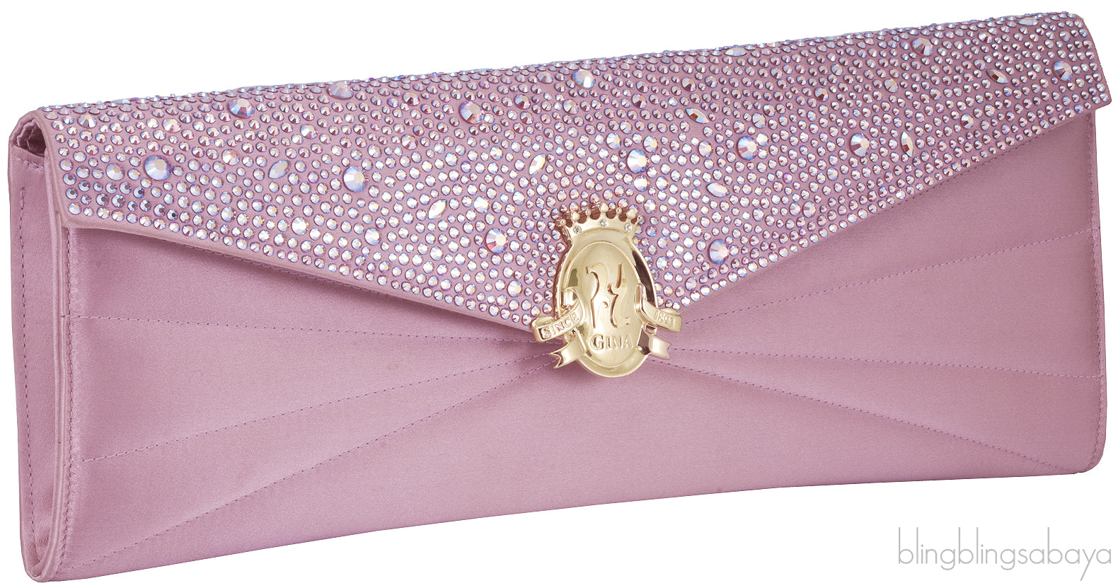 Leo Rose Purple Velvet Strass Clutch*
