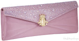 Leo Rose Purple Velvet Strass Clutch*