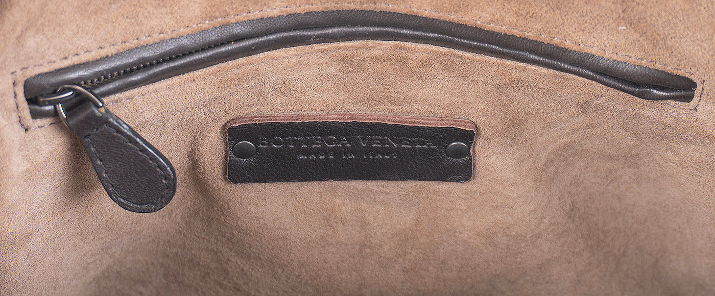 Bottega Veneta Brown Intrecciato Snakeskin Nodini Crossbody Bag