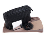 Bottega Veneta Black Intrecciato Seemless Pocket Messenger Bag