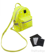 Neon Green Printed Mini Backpack