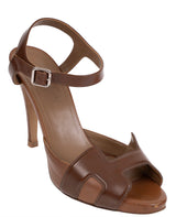 Hermes Premiere Brown Leather Sandals 37