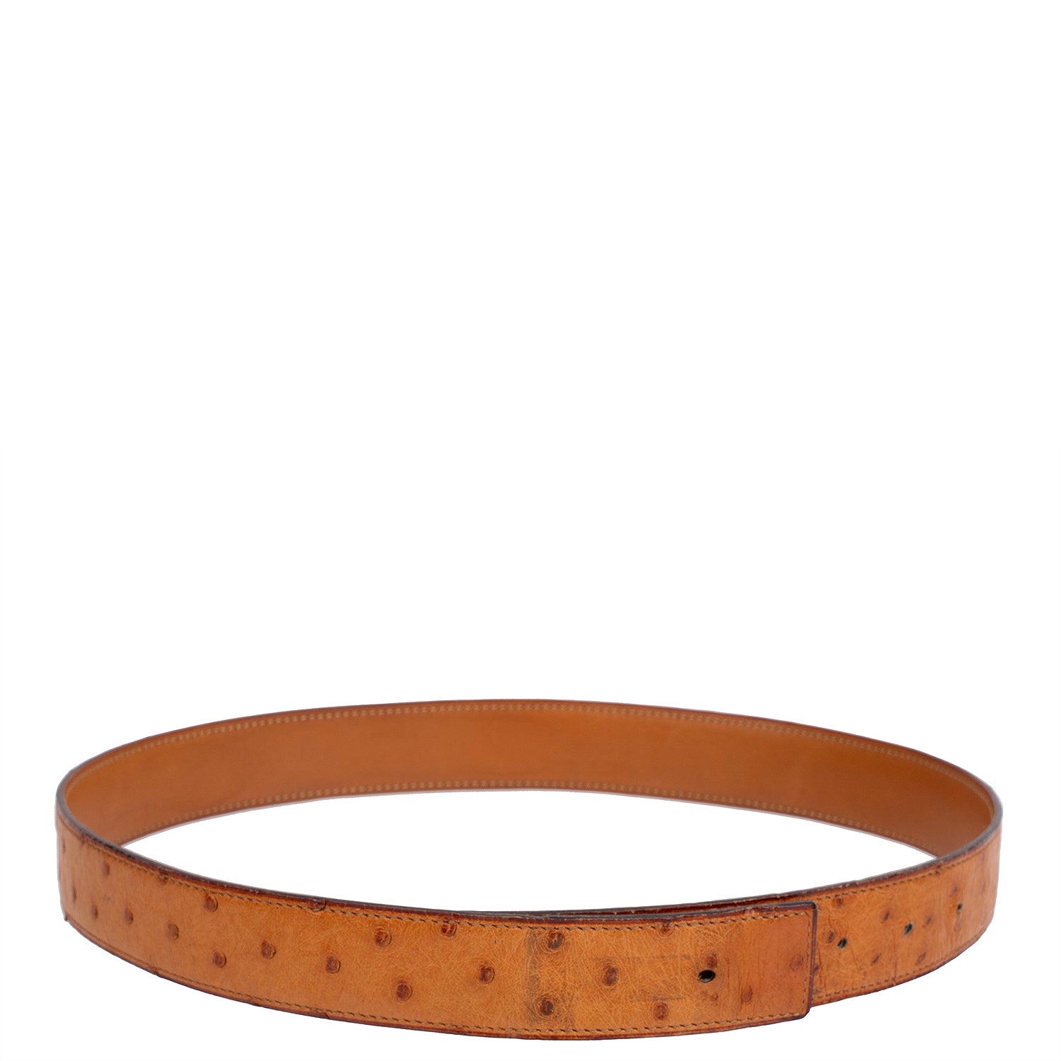 Hermes Vintage Ostrich 32 mm Leather Belt Strap