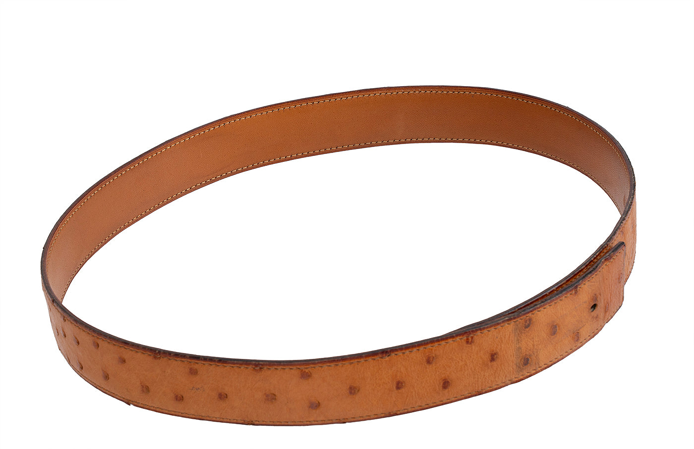 Hermes Vintage Ostrich 32 mm Leather Belt Strap